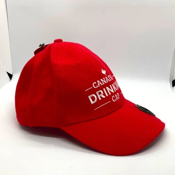 Red ‘Canadian Drinking Cap’ Ball Cap With Bottle Opener - Picture 4 of 6